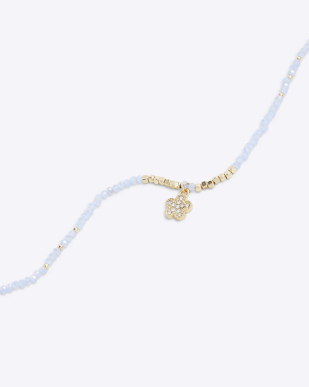 Blue March Birthstone Beaded Necklace