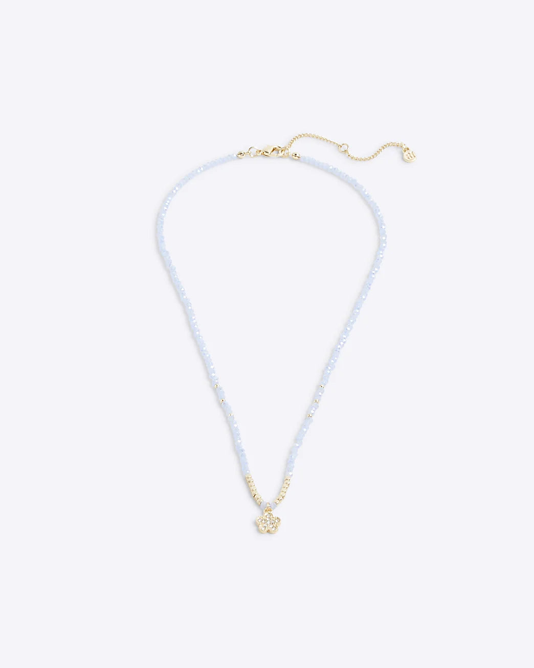 Blue March Birthstone Beaded Necklace