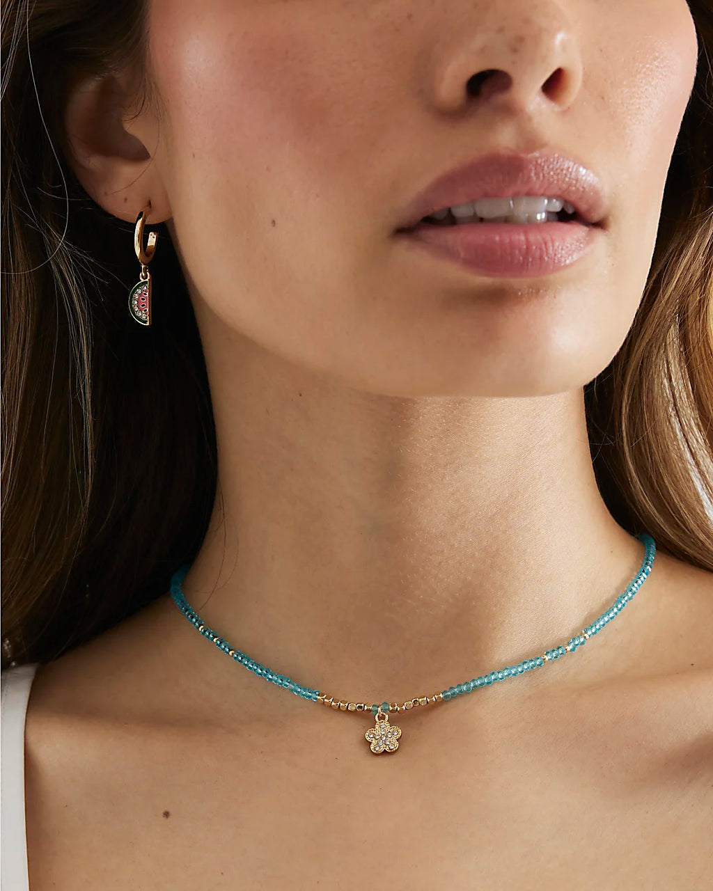 Gold 3 Pack Drop Hoop Fruit Earrings