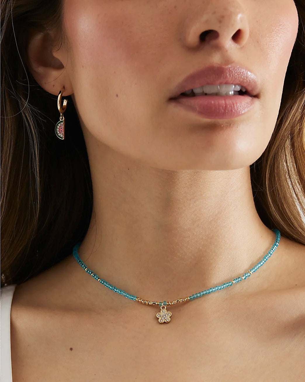Gold 3 Pack Drop Hoop Fruit Earrings