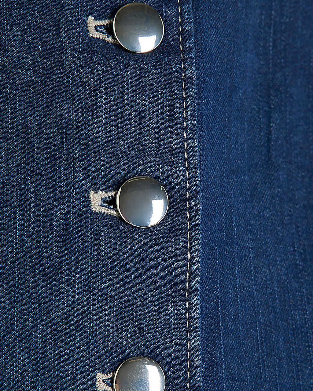 Petite Denim Button Midi Dress