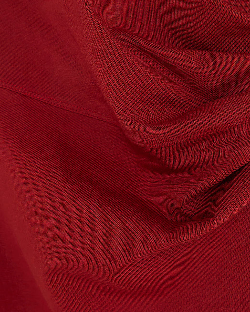 Red Short Sleeve Drape Side Midi Dress