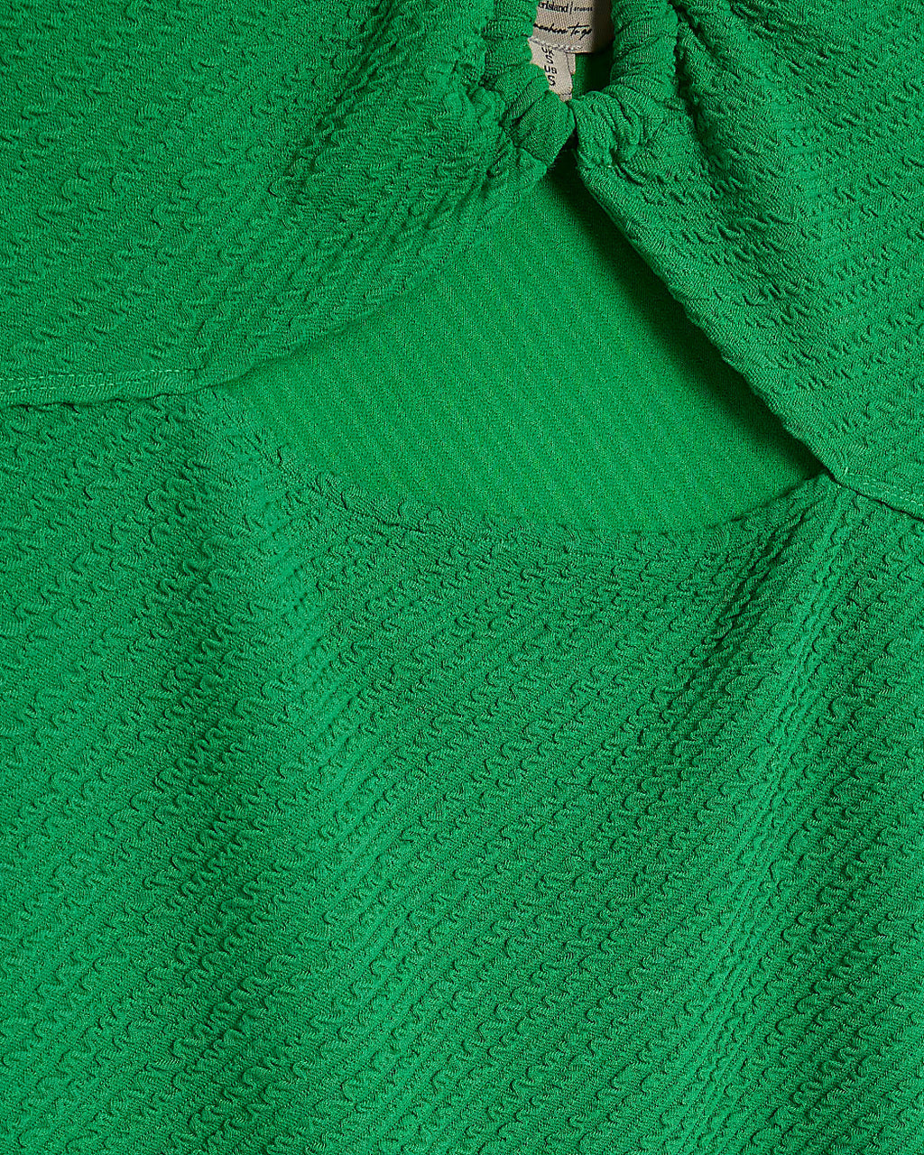 Green Sleeveless Textured Midi Dress