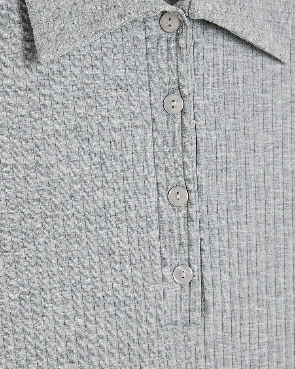 Grey Short Sleeve Button Polo Mini Dress
