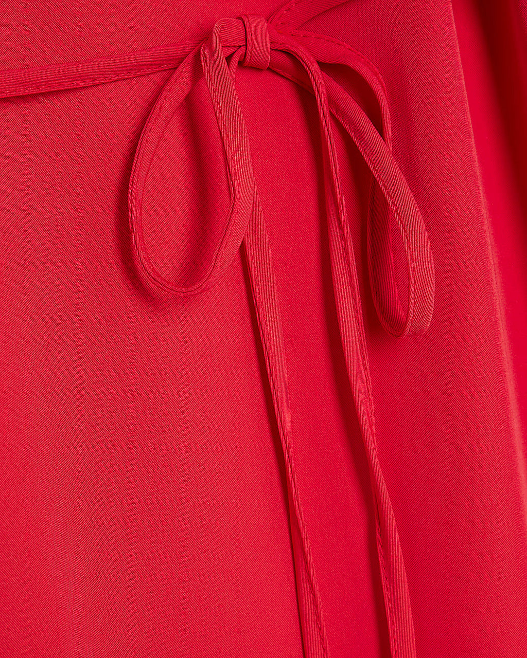 Red Belted Fluted Mini Dress
