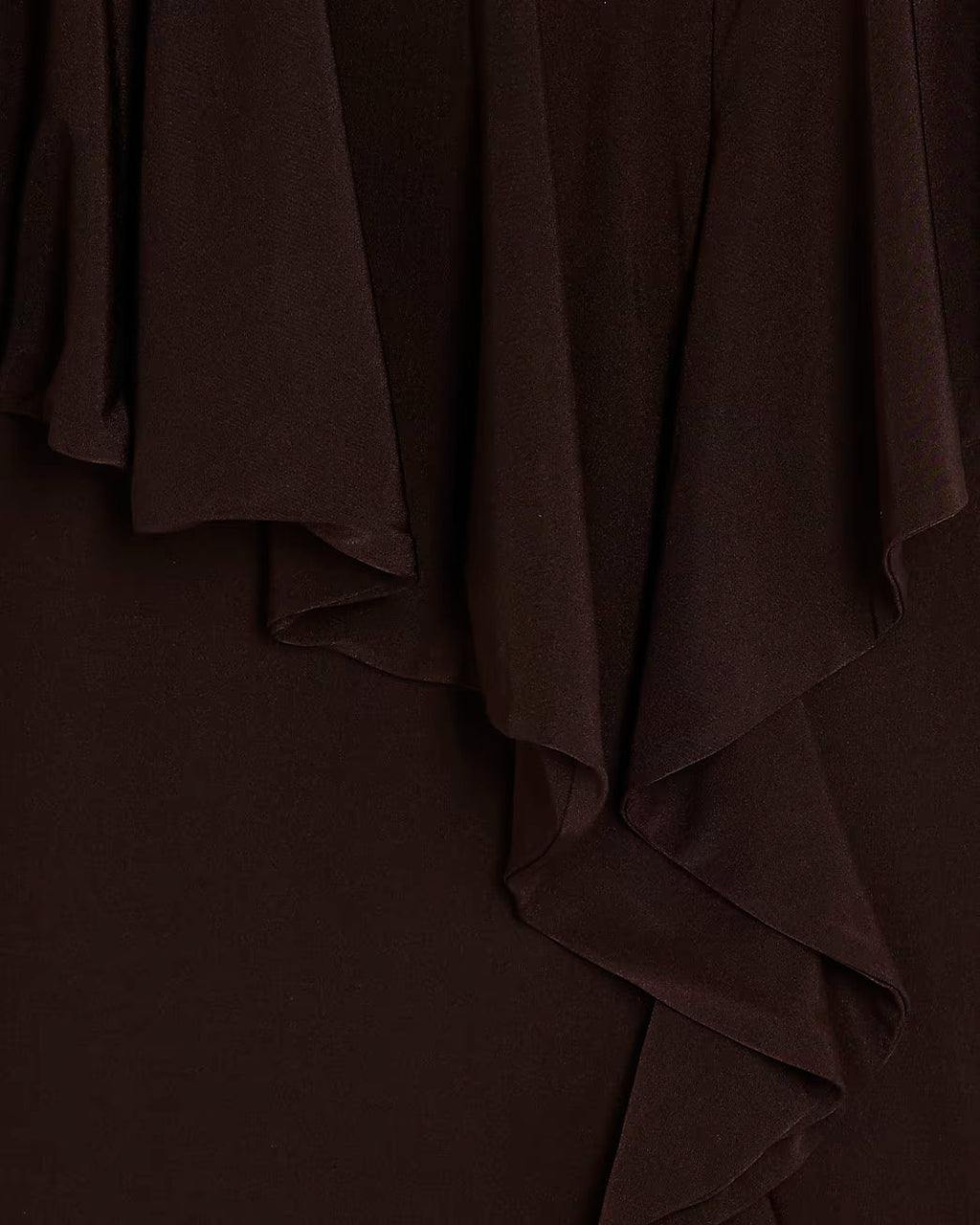 Brown Sleeveless Ruffle Front Maxi Dress